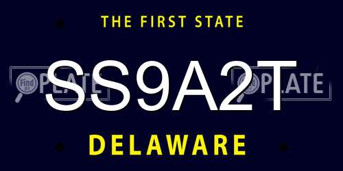 SS9A2T Delaware License Plate