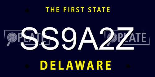 SS9A2Z Delaware License Plate