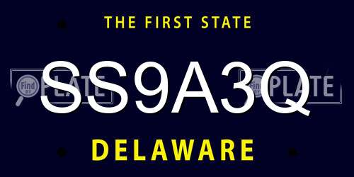 SS9A3Q Delaware License Plate