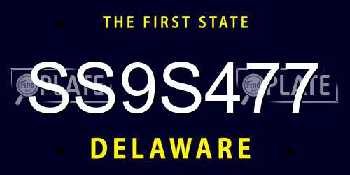 SS9S477 Delaware License Plate