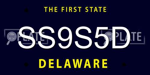 SS9S5D Delaware License Plate
