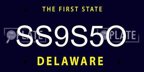 SS9S5O Delaware License Plate