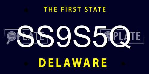SS9S5Q Delaware License Plate