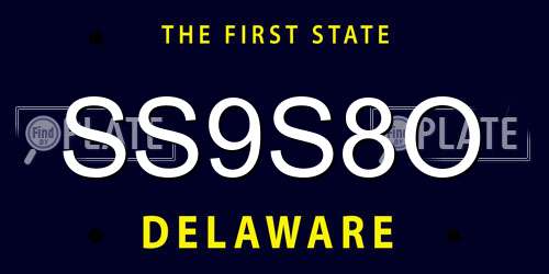 SS9S8O Delaware License Plate