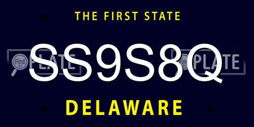 SS9S8Q Delaware License Plate