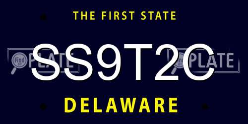 SS9T2C Delaware License Plate
