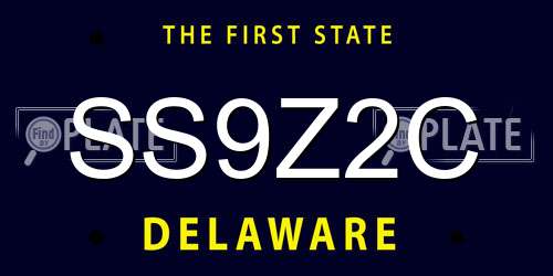 SS9Z2C Delaware License Plate