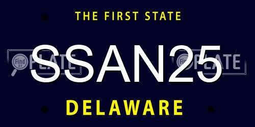 SSAN25 Delaware License Plate
