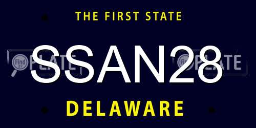 SSAN28 Delaware License Plate