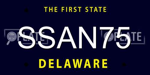 SSAN75 Delaware License Plate