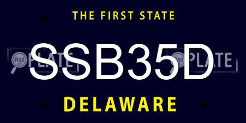 SSB35D Delaware License Plate