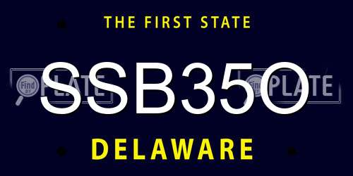 SSB35O Delaware License Plate