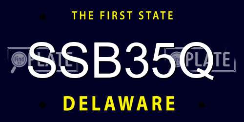 SSB35Q Delaware License Plate