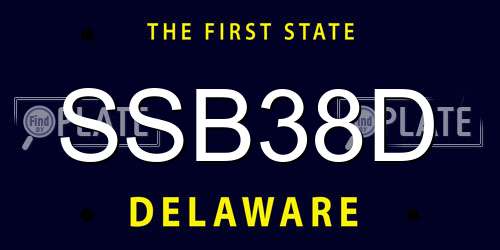 SSB38D Delaware License Plate