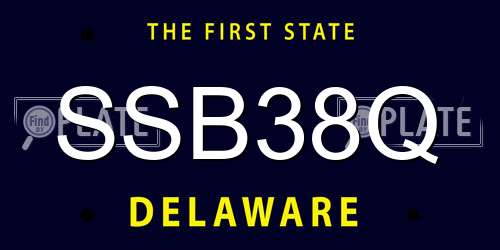 SSB38Q Delaware License Plate