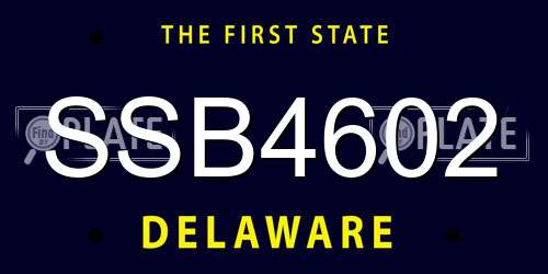 SSB4602 Delaware License Plate