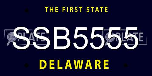 SSB5555 Delaware License Plate
