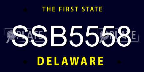 SSB5558 Delaware License Plate