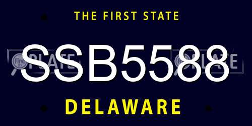 SSB5588 Delaware License Plate