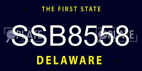 SSB8558 Delaware License Plate