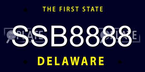 SSB8888 Delaware License Plate