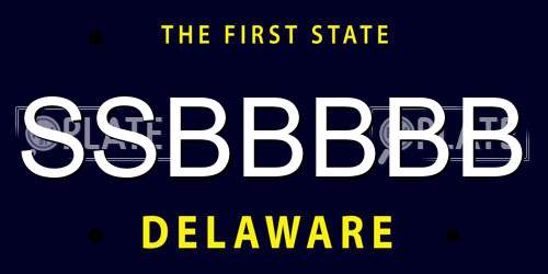 SSBBBBB Delaware License Plate