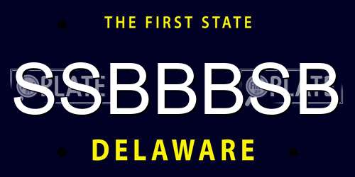 SSBBBSB Delaware License Plate