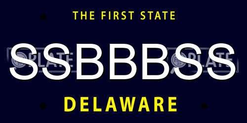 SSBBBSS Delaware License Plate