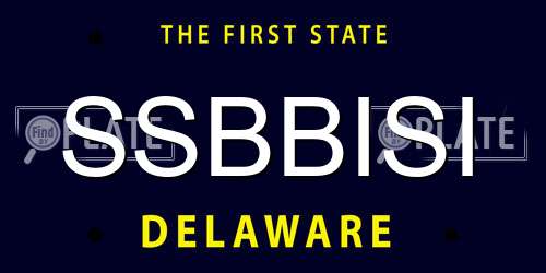 SSBBISI Delaware License Plate