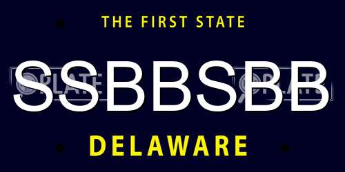 SSBBSBB Delaware License Plate