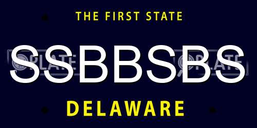 SSBBSBS Delaware License Plate