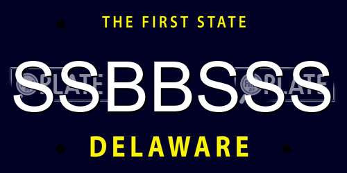 SSBBSSS Delaware License Plate