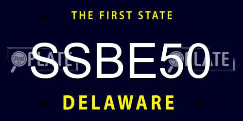 SSBE50 Delaware License Plate