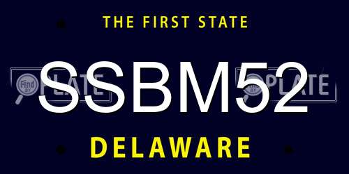SSBM52 Delaware License Plate