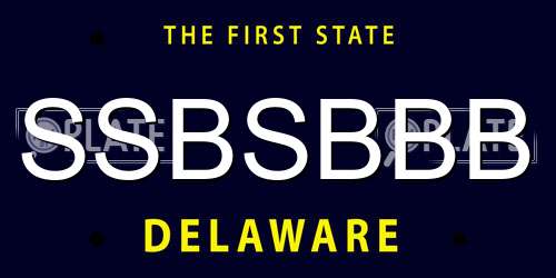 SSBSBBB Delaware License Plate
