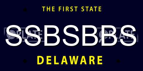 SSBSBBS Delaware License Plate