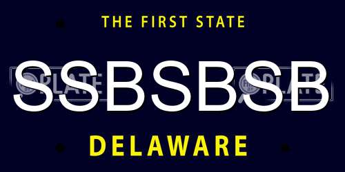 SSBSBSB Delaware License Plate