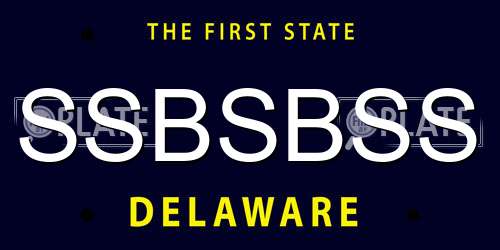 SSBSBSS Delaware License Plate