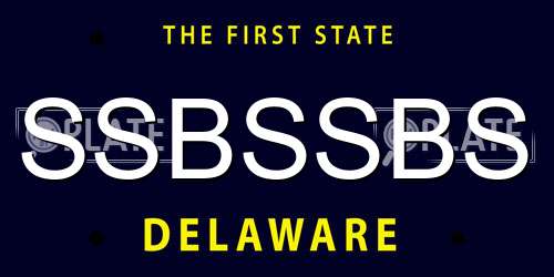 SSBSSBS Delaware License Plate