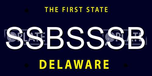 SSBSSSB Delaware License Plate