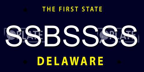 SSBSSSS Delaware License Plate