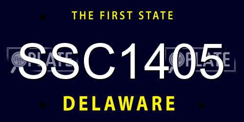 SSC1405 Delaware License Plate