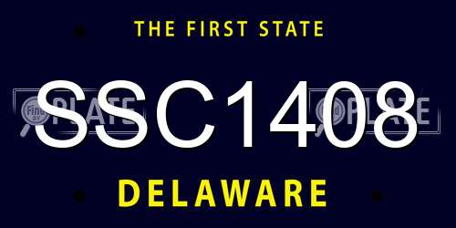 SSC1408 Delaware License Plate