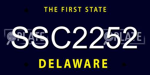 SSC2252 Delaware License Plate