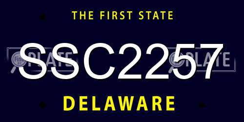 SSC2257 Delaware License Plate