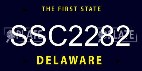 SSC2282 Delaware License Plate
