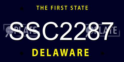 SSC2287 Delaware License Plate