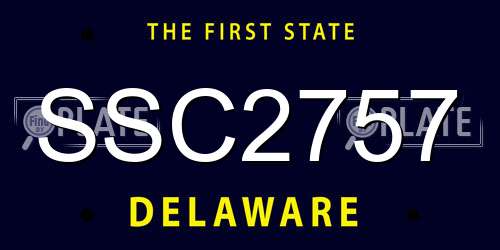 SSC2757 Delaware License Plate