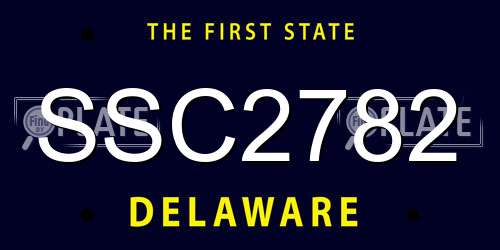 SSC2782 Delaware License Plate