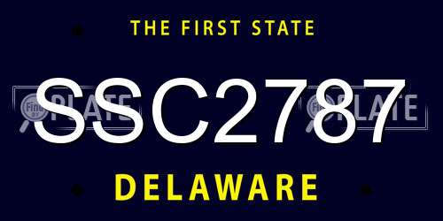 SSC2787 Delaware License Plate